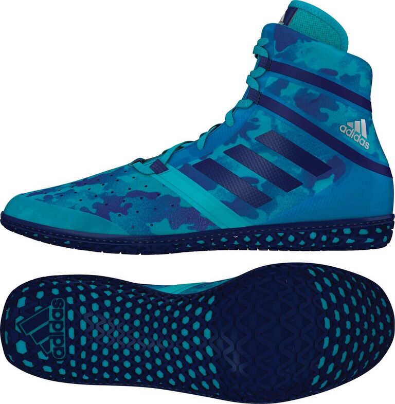adidas Impact Wrestling Shoes, color: Turqouise Camo Print - Click Image to Close