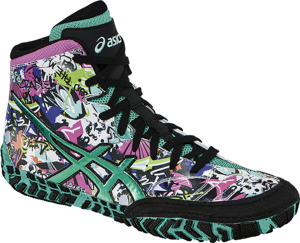 ASICS Aggressor 2 LE Graffiti Wrestling Shoes ** Color: (9964) - Click Image to Close