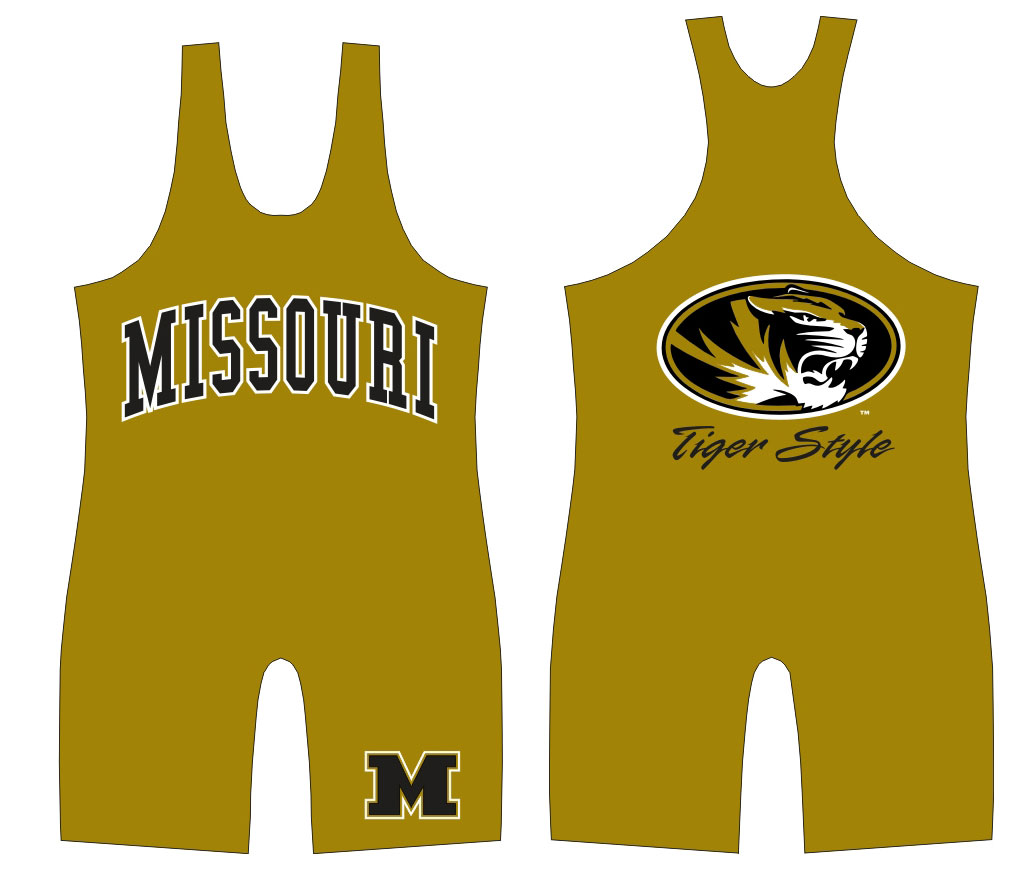 WC Missouri "Tiger Style" Singlet, color: Old Gold - Click Image to Close