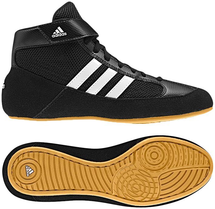 Adidas HVC 2 Wrestling Shoes, color: Black/White/Gum - Click Image to Close