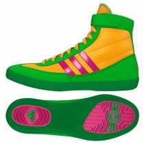 Adidas Combat Speed 4 Wrestling Shoes, color: Gold/Pink/Lime