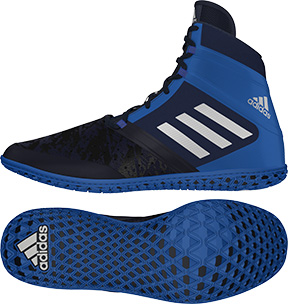 adidas Impact Wrestling Shoes, color: Navy/Silver/Royal - Click Image to Close