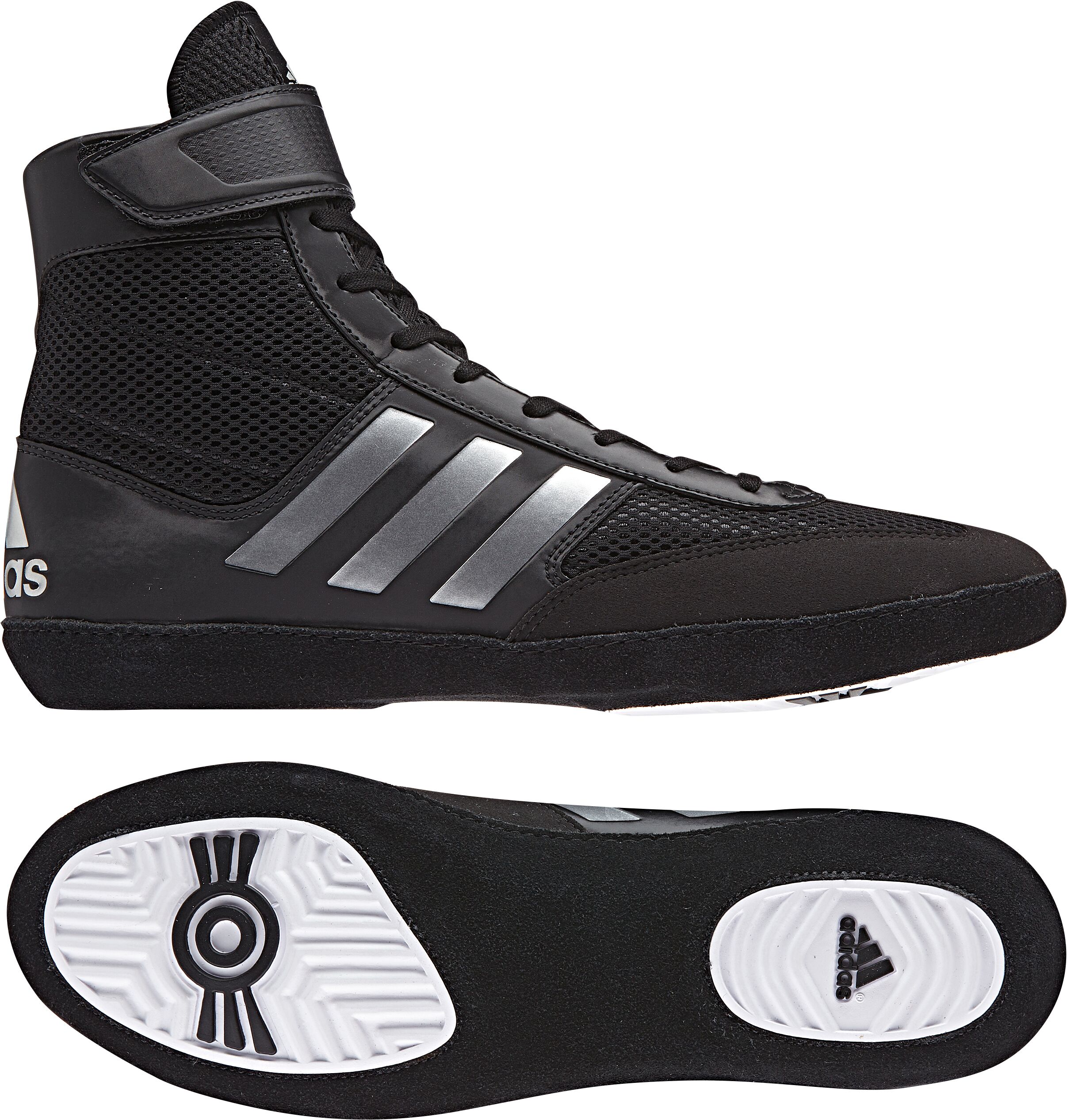 Adidas Combat Speed 5 Wrestling Shoes, color: Black/Silver/Black ...