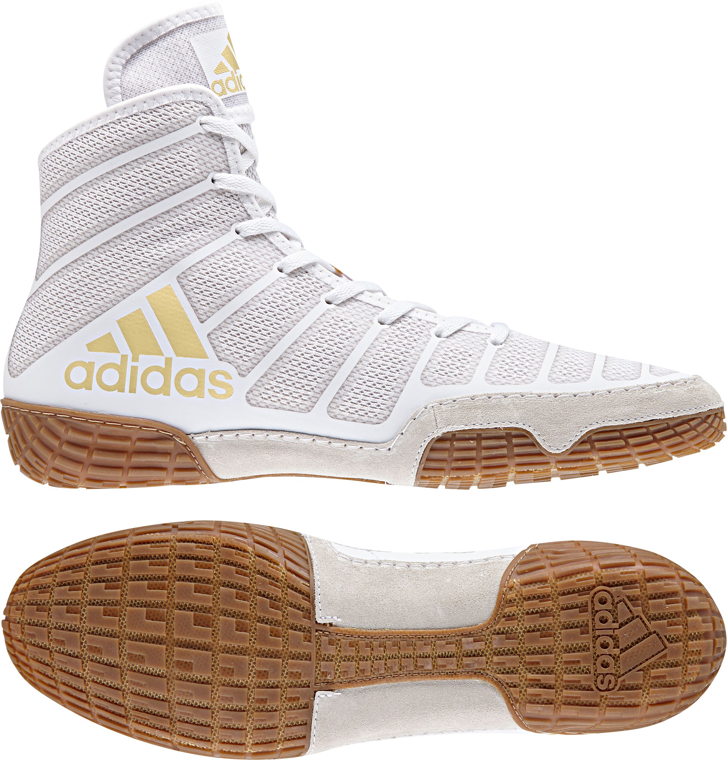 all white adidas wrestling shoes