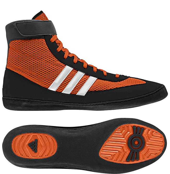 Adidas Combat Speed 4 Wrestling Shoes, color: Orange/Black/White