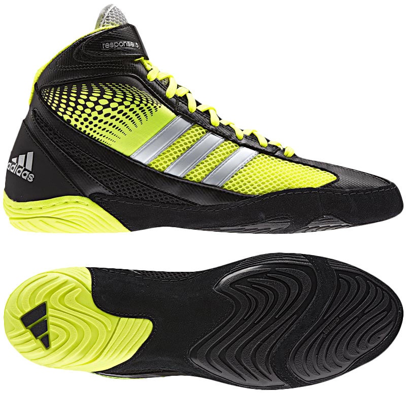 Adidas Response 3.1 Wrestling Shoes, color: Black/Elect/Silver [G96624 ...