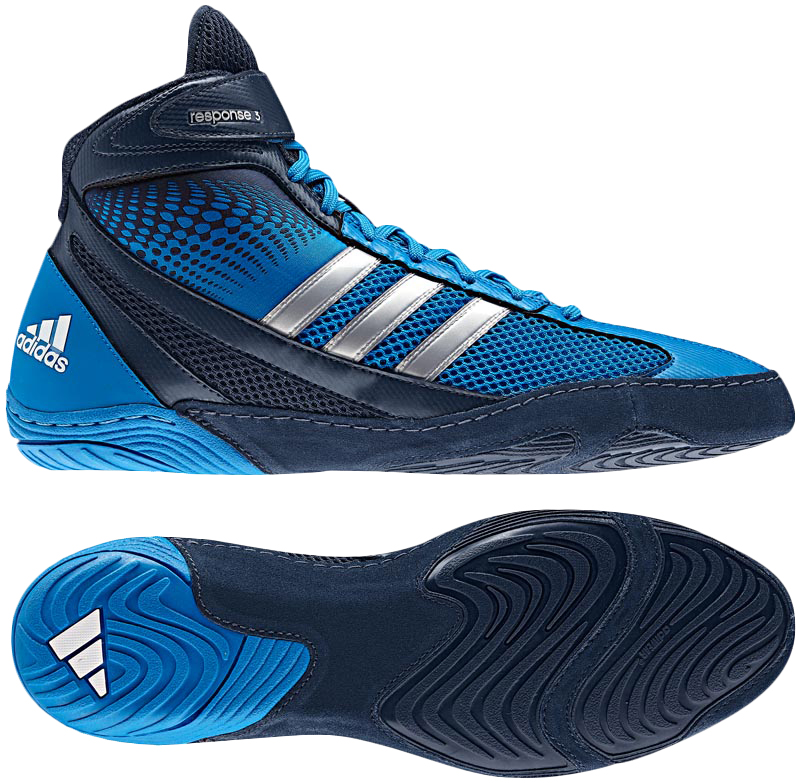 Adidas Response 3.1 Wrestling Shoes, color: Blue/Navy/Silver