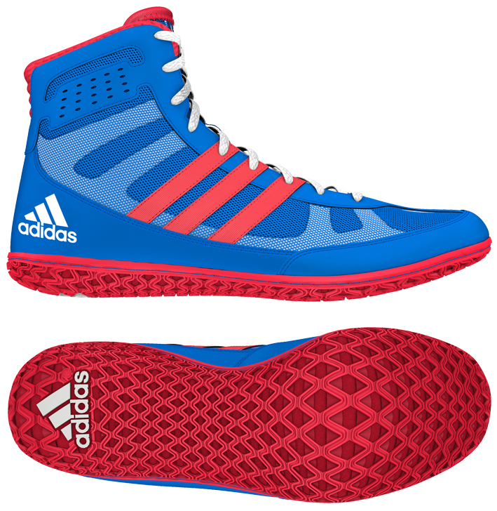 adidas Mat Wizard Wrestling shoe, color: Royal/Red/White - Click Image to Close