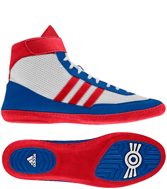 Adidas Combat Speed 4 Wrestling Shoes, color: White/Red/Blue