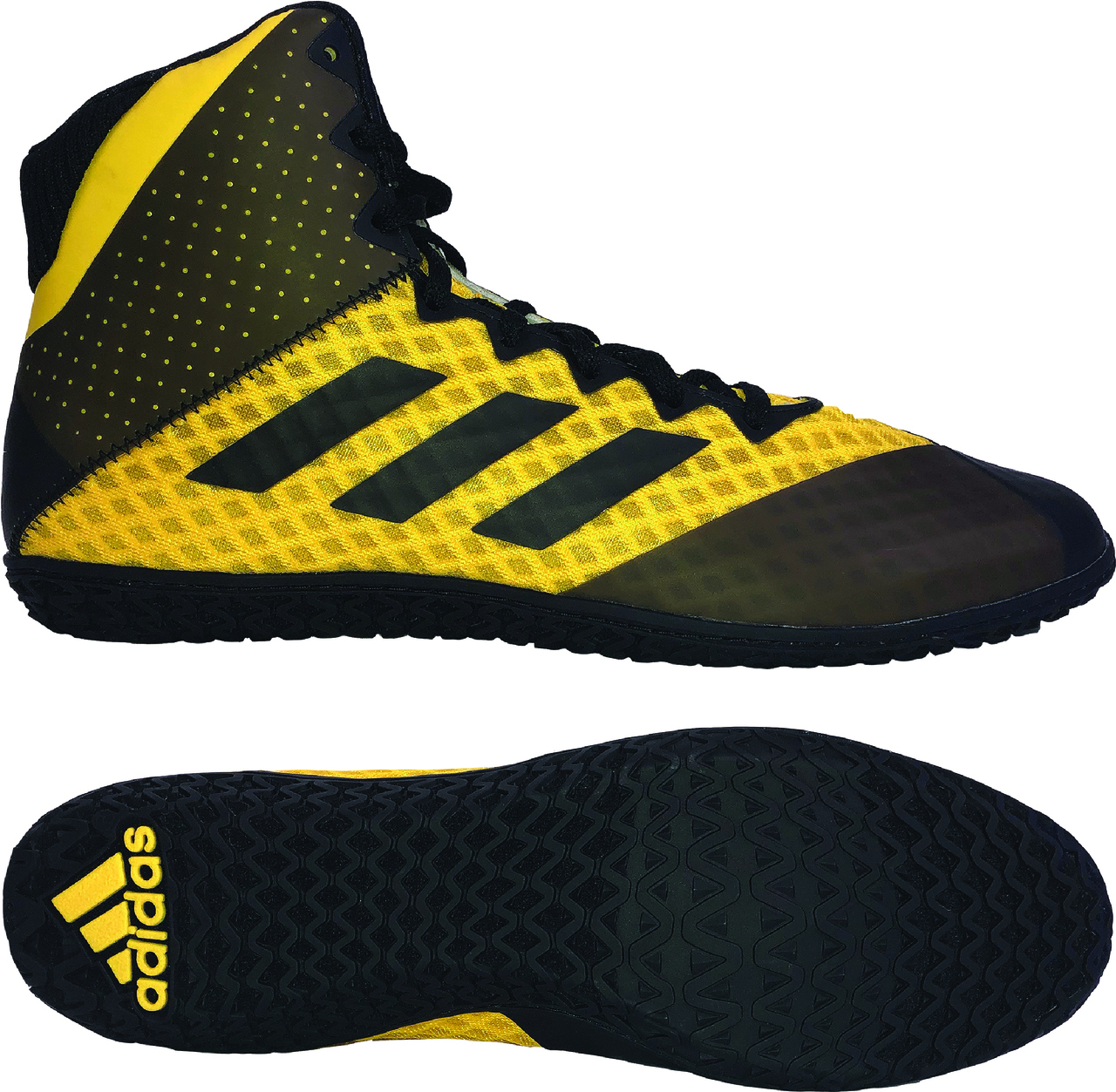 white and gold adidas wrestling shoes