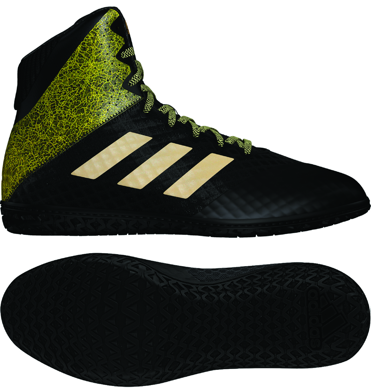 white and gold adidas wrestling shoes