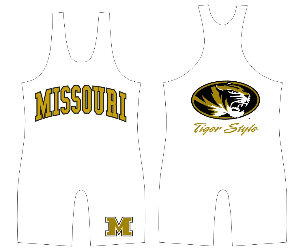 WC Missouri "Tiger Style" Singlet, color: White - Click Image to Close