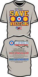 WC "SAVE WRESTLING" T-Shirt, color: Grey - Click Image to Close