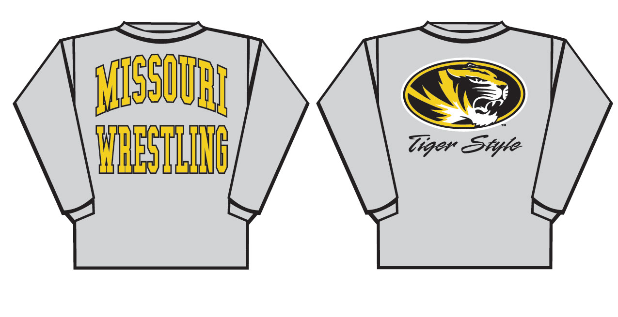 MU Wrestling Grey Long Sleeve - Click Image to Close